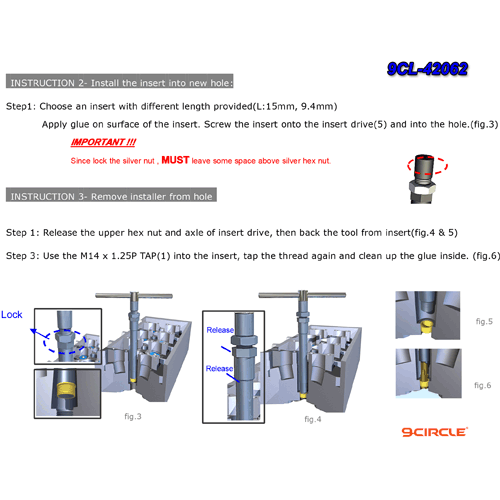 Picture of Deep Hole Aluminum Head M14 x 1.25 Spark Plug Thread Repair Kit