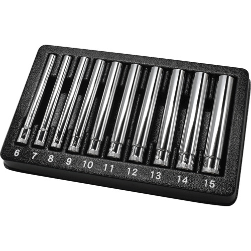 Picture of 10PC 1/4" Drive Extra Deep Metric Socket Set 6-15mm