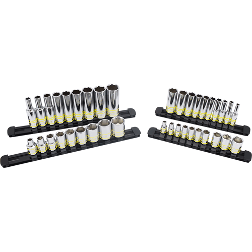 Picture of 38 Pc. Hi-Vis Glowing 1/4" & 3/8" Drive Shallow & Deep 6pt. SAE Socket Set