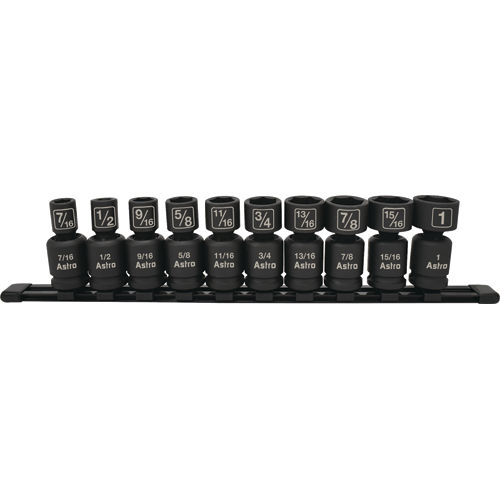 Picture of 10 Pc. SAE 1/2" Drive Nano Pinless Universal Impact Socket Set