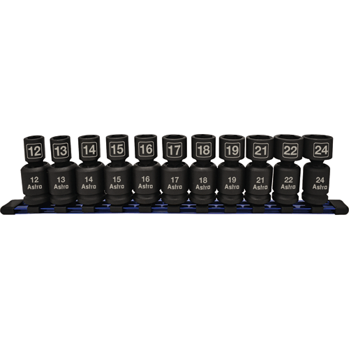 Picture of 11 Pc. Metric 1/2" Drive Nano Pinless Universal Impact Socket Set