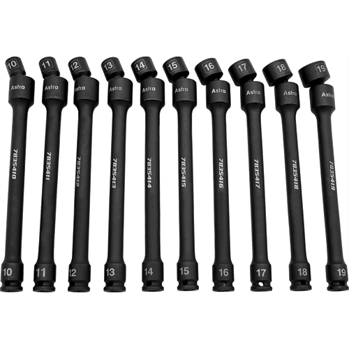 Picture of 10 Pc. 3/8" Drive 6Pt Pinless Universal Extension Socket Set-Metric