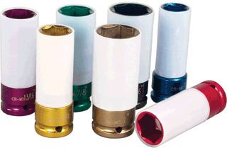 Picture of Impact Socket Set - Chrome Protective Plastic Sleeves & Shallow Broach