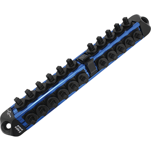 Picture of 1/4" Drive V12 Locking Magnetic Socket Organizer for 22 Sockets + Ratchet - Blue