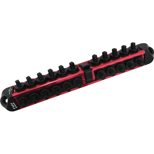 Picture of 1/4" Drive V12 Locking Magnetic Socket Organizer for 22 Sockets + Ratchet - Red