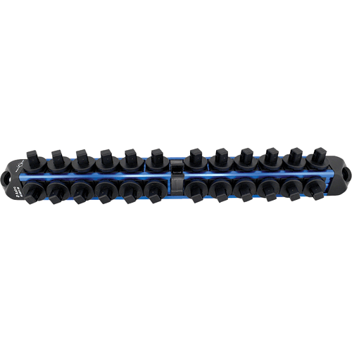 Picture of 3/8" Drive V12 Locking Magnetic Socket Organizer for 24 Sockets + Ratchet - Blue