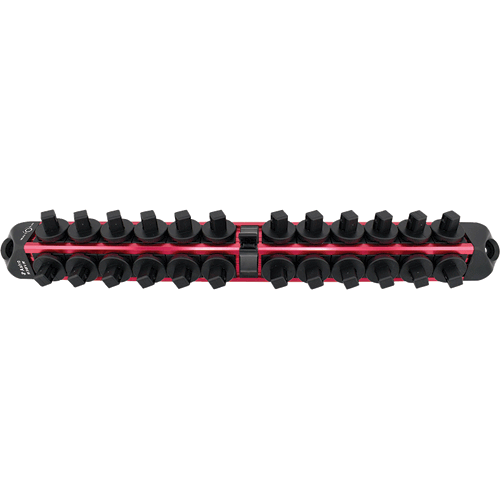 Picture of 3/8" Drive V12 Locking Magnetic Socket Organizer for 24 Sockets + Ratchet - Red