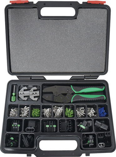 Picture of 220 Pc. Weather Pack Interchangeable Ratcheting Crimping Tool & Accessory Set
