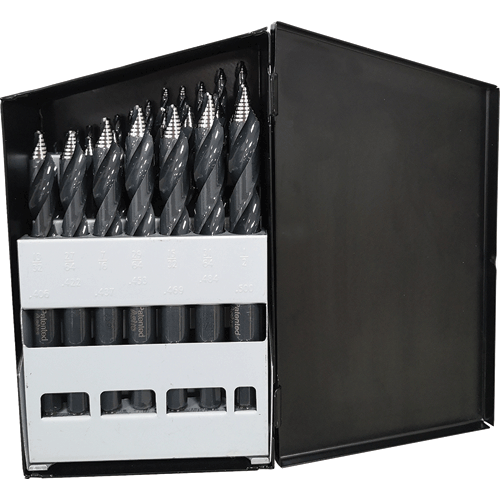 Picture of ONYX 29 Pc. TurboStep HSS Reduced Shank Mechanics Length Drill Bits
