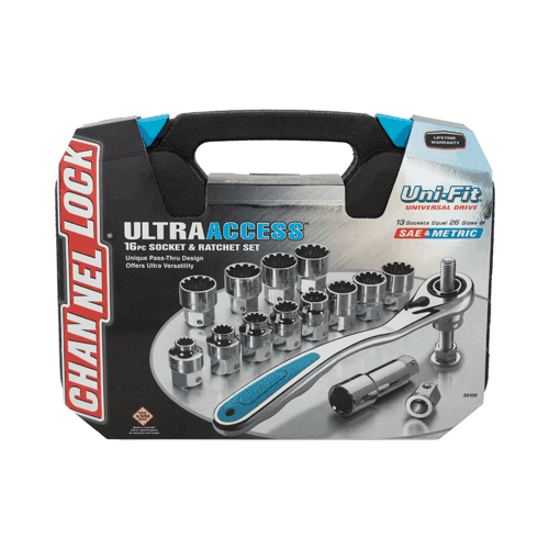 Picture of 16 Pc. Pass-Thru Uni-Fit Socket Set