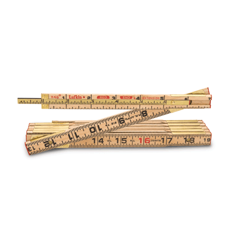 Picture of 5/8" x 6' Red End® Wood Rule with 6" Slide Rule Extension