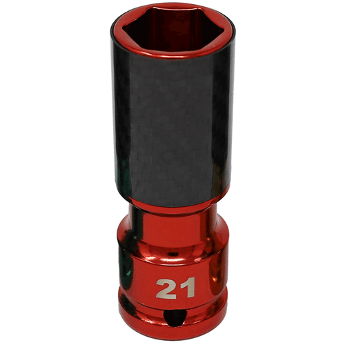 Picture of 21mm Metric Lug Socket with Carbon Fiber Sleeve, Red