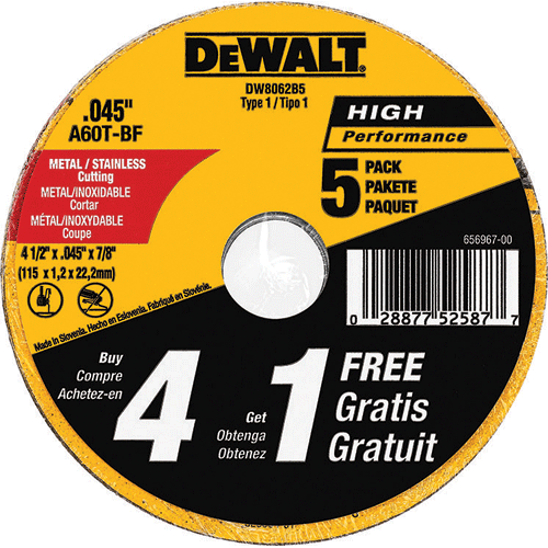 Picture of 5PK 4.5" METAL CUT WHEELS