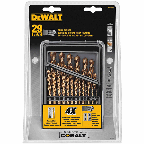 Picture of 29 Pc. Industrial Cobalt Alloy Steel PILOT POINT® Drill Bit Set
