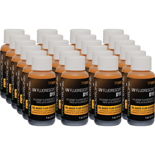Picture of UV Fluorescent Dye, Glows Yellow, (24) 1 oz (30 ml) Bottles