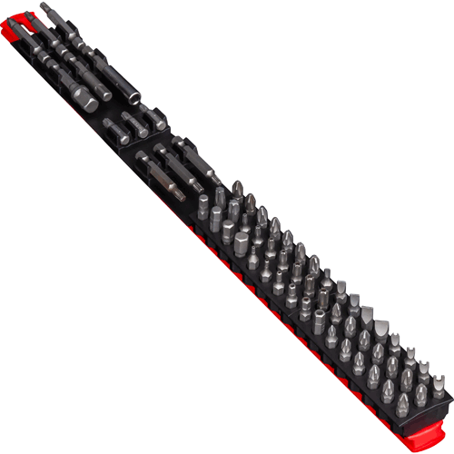 Picture of 18" 60 Tool Magnetic Bit Bar - Black/Red
