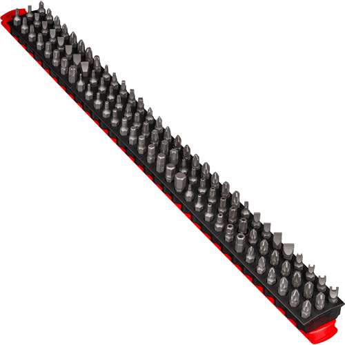Picture of 18" 96 Tool Magnetic Bit Bar - Black/Red