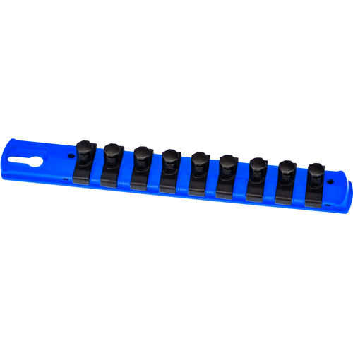 Picture of 8" Magnetic Socket Organizer w/Twist Lock Clips - Blue-3/8"