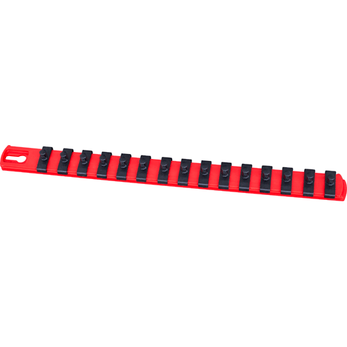 Picture of 13" Magnetic Socket Organizer w/Twist Lock Clips - Red-1/4"