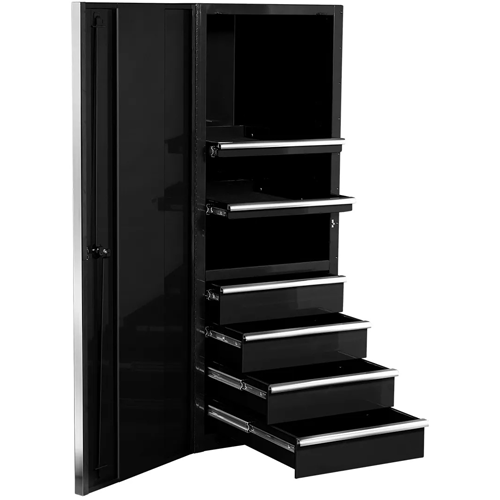 Picture of Extreme Tools® EXQ Professional Series 24″W x 30″D 4 Drawer and 2 Shelf Side Cabinet (Black-Aluminum)