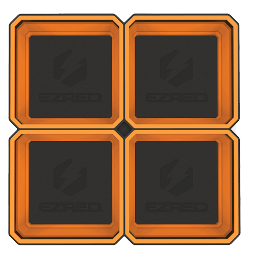 Picture of Collapsible Magnetic Parts Quad Tray - Orange