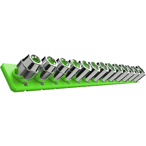 Picture of Flexible Magnetic 1/4" Double Socket Rack, Green