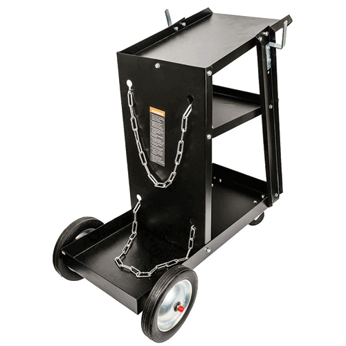 Picture of Black Portable Welding Cart with 3-Levels