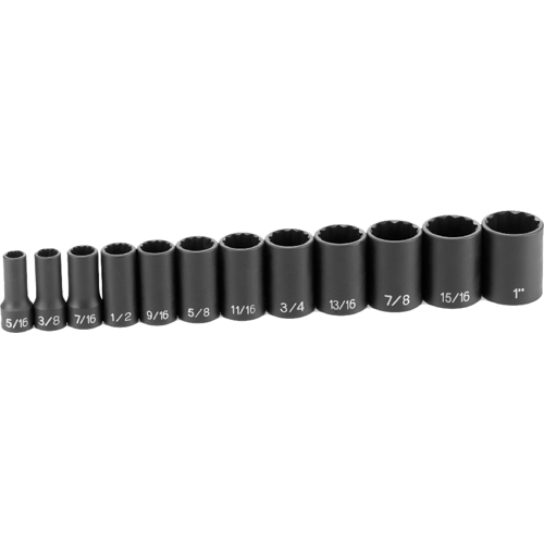 Picture of 12 Pc. 

3/8" Dr. Semi-Deep Impact Socket Set, 12 Pt.