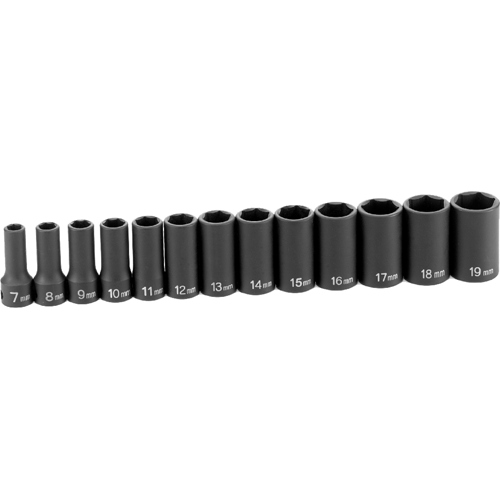Picture of 13 Pc. 

3/8" Dr. Semi-Deep Impact Socket Set, 6 Pt.