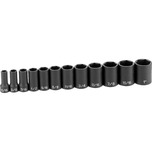 Picture of 12 Pc. 

3/8" Dr. Semi-Deep Impact Socket Set, 6 Pt.