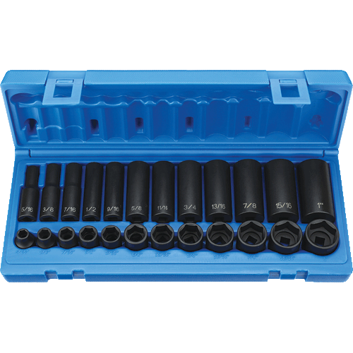 Picture of 3/8" Drive 24 Pc. Standard and Deep Length Impact Set