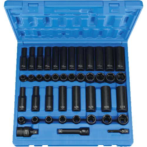 Picture of 43 Pc. 3/8" Drive Standard & Deep Length Impact Set