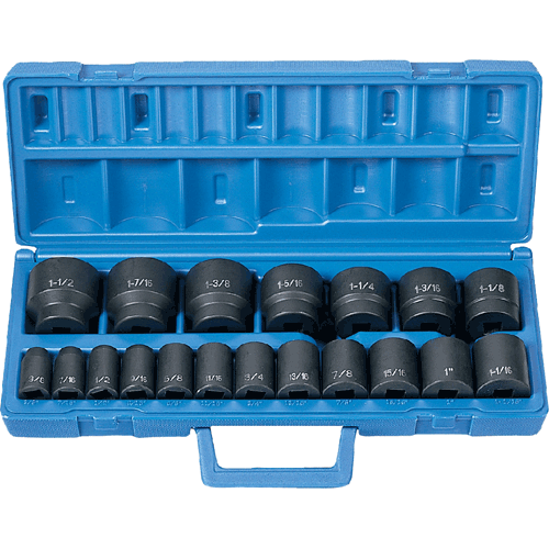 Picture of 19 Pc. 1/2" Drive Standard Length Fractional Master Set