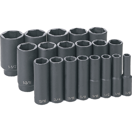 Picture of 19 Pc. 1/2" Drive Deep Length Fractional Master Set