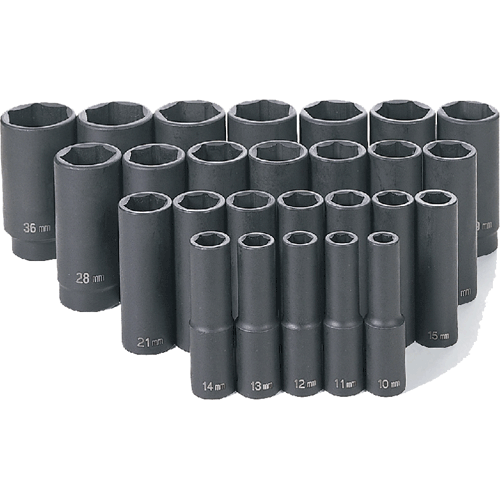 Picture of 26 Pc. 1/2" Drive Deep Length Metric Master Set