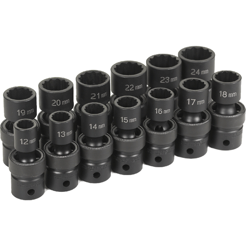 Picture of 1/2" Dr. 13 Pc. Standard Metric Universal Set, 12 Pt.