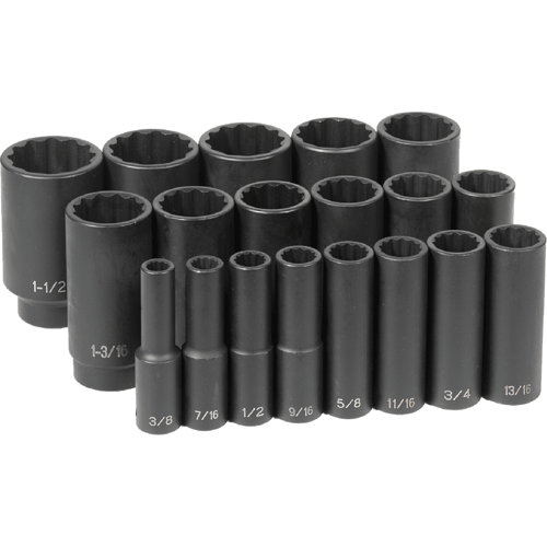 Picture of 1/2" Dr. 19 Pc. Deep Fractional Set, 12 Pt.