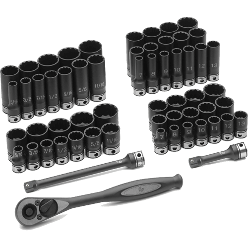 Picture of 59 Pc. 3/8" Dr. Fractional & Metric Duo-Socket Set, 12 Pt.