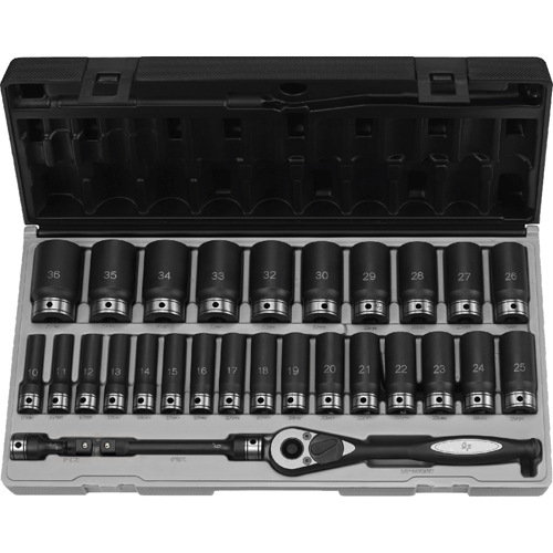 Picture of 29 Pc. 1/2" 6-Pt. Drive Deep Length Metric Set