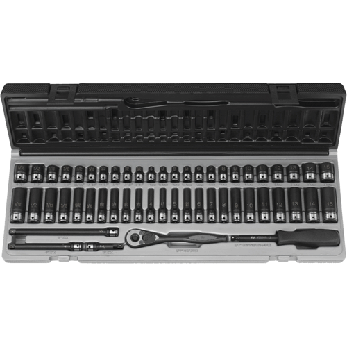 Picture of 53 Pc. 1/4" Dr. SAE & Metric Duo-Socket Set, 12 Pt.