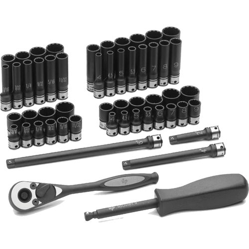 Picture of 53 Pc. 1/4" Dr. SAE & Metric Duo-Socket Set, 12 Pt.