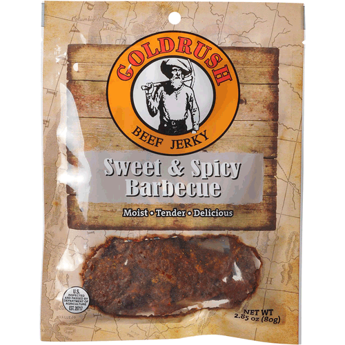 Picture of Beef Jerky. 2.85 oz, Sweet & Spicy BBQ