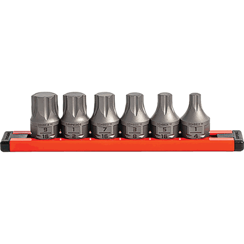 Picture of GripEdge 6-PC RPT 3/8"  Drive Low Profile SAE Hex Dual Action Driver Bit Set