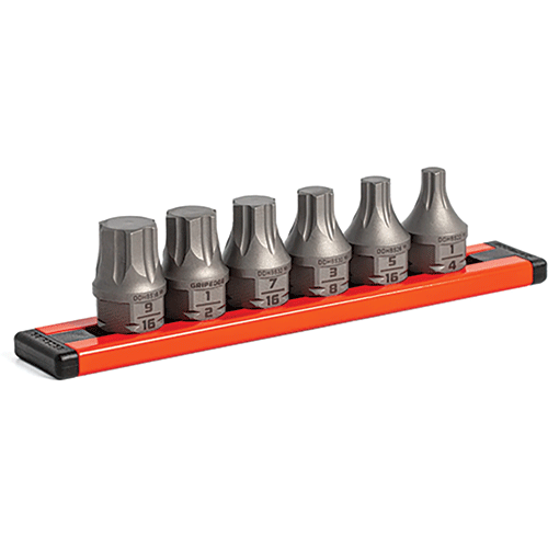 Picture of GripEdge 6-PC RPT 3/8"  Drive Low Profile SAE Hex Dual Action Driver Bit Set
