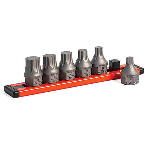 Picture of GripEdge 6-PC RPT 3/8"  Drive Low Profile SAE Hex Dual Action Driver Bit Set