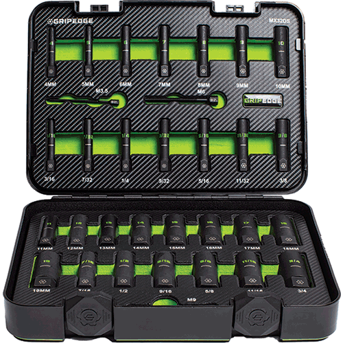 Picture of 32 Pc. Master 1/4" & 3/8" Drive Deep Metric & SAE Socket Extractor Set