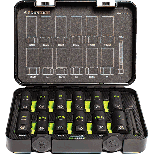 Picture of 13 Pc. Master 1/2" Drive Deep Metric & SAE Socket Extractor Set