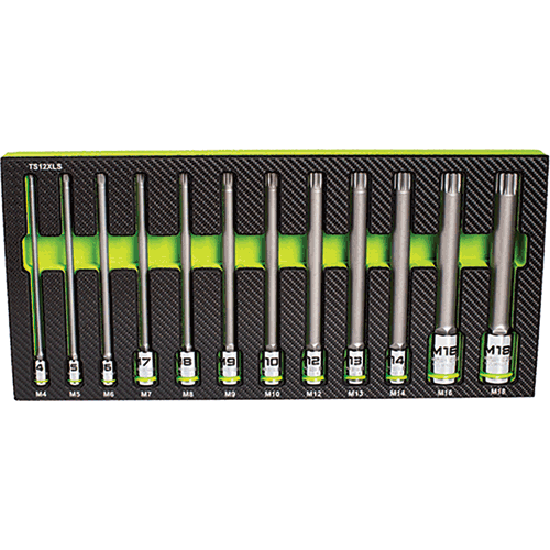 Picture of 12 Pc. Xtra-Long Triple Bit Socket Set