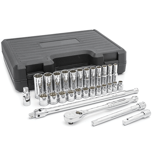 Picture of 29 Pc. 3/8" Drive 12 Point Standard & Deep Metric Mechanics Tool Set