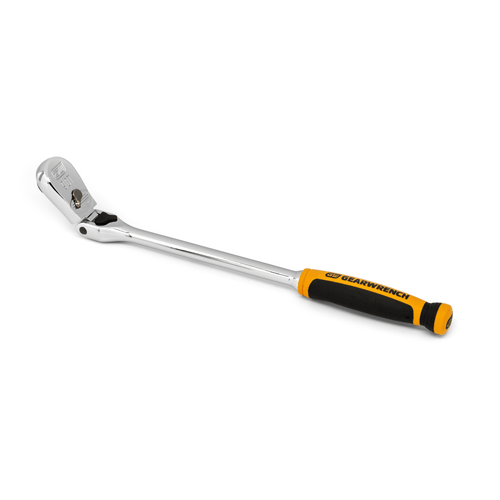 Picture of 3/8" Drive 90-Tooth Dual Material Locking Flex Head Teardrop Ratchet 13"